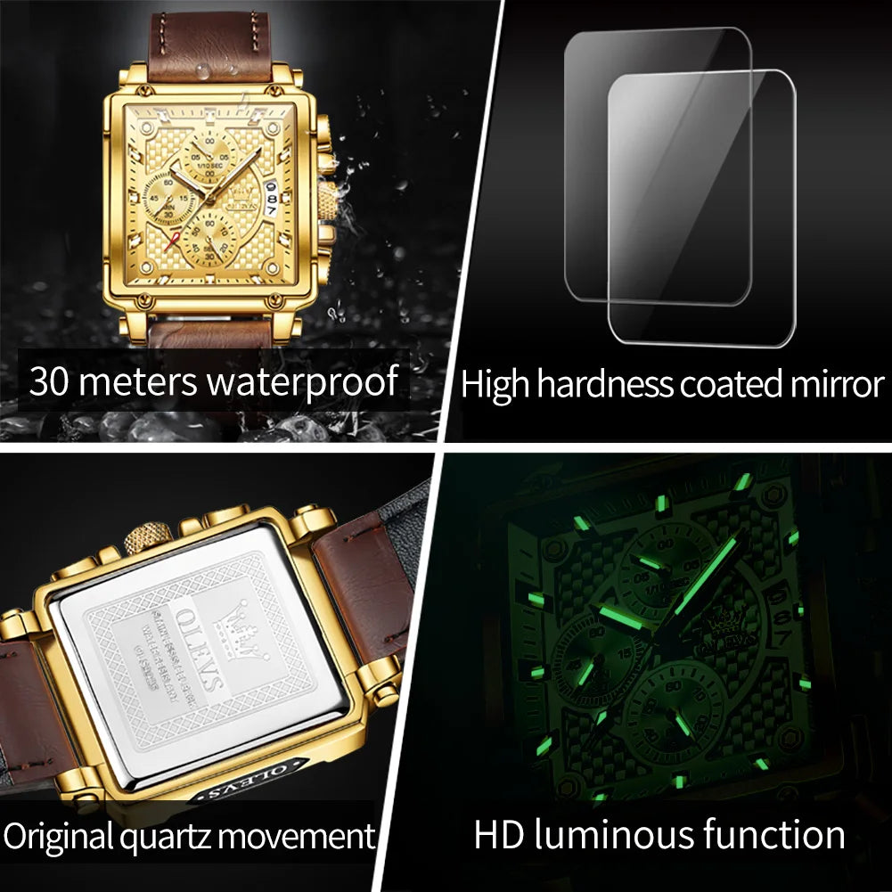 olevs 9925 casual square watch