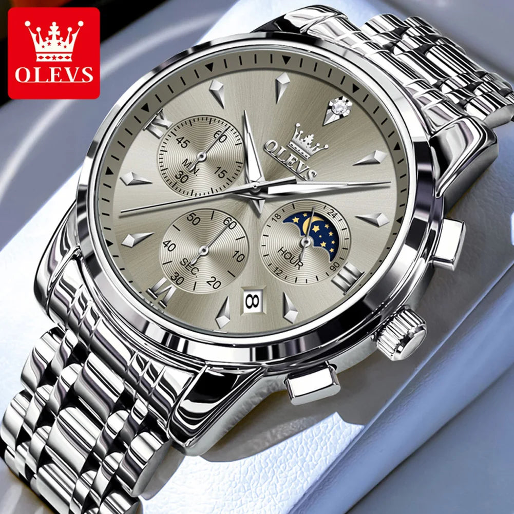 olevs luxury chronograph men's watch