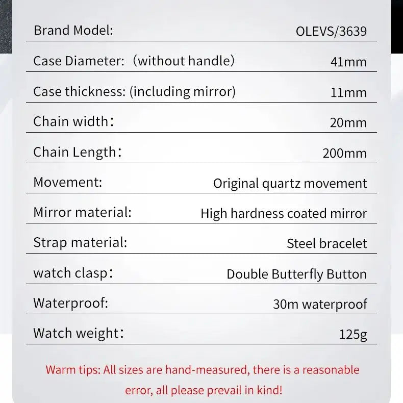 olevs luxury chronograph men's watch