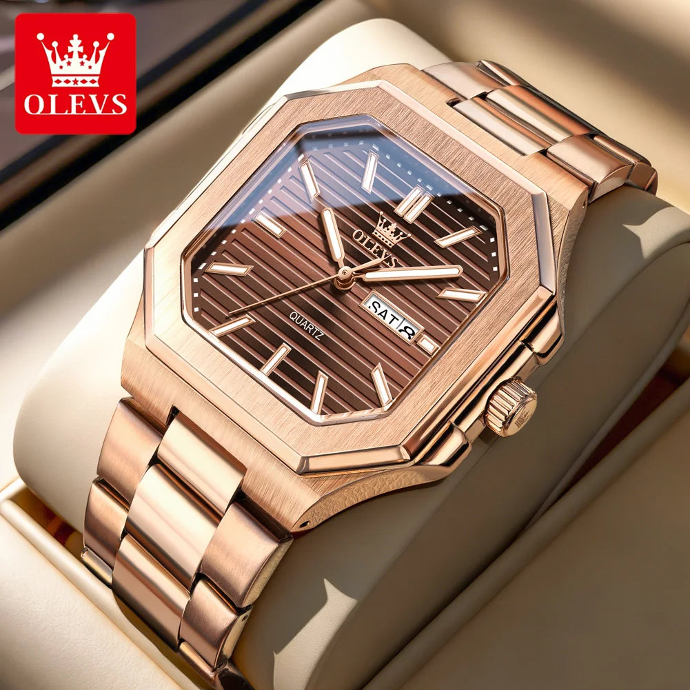 OLEVS fashion steel Quartz Men's watch