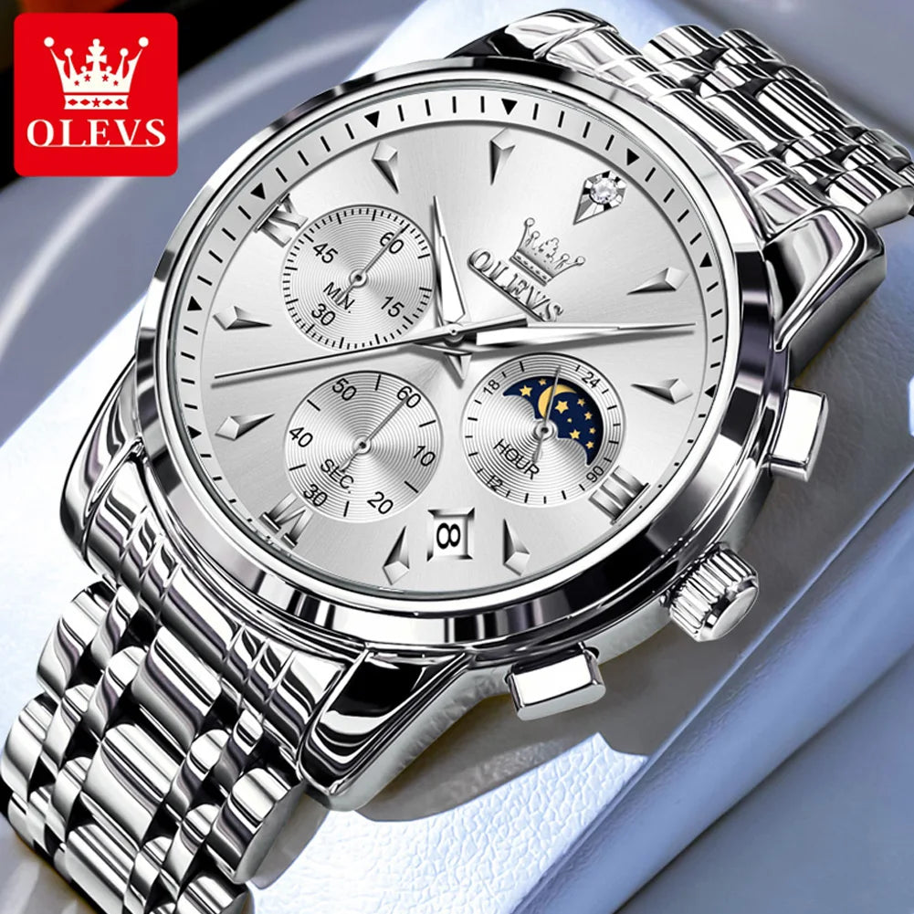 olevs luxury chronograph men's watch