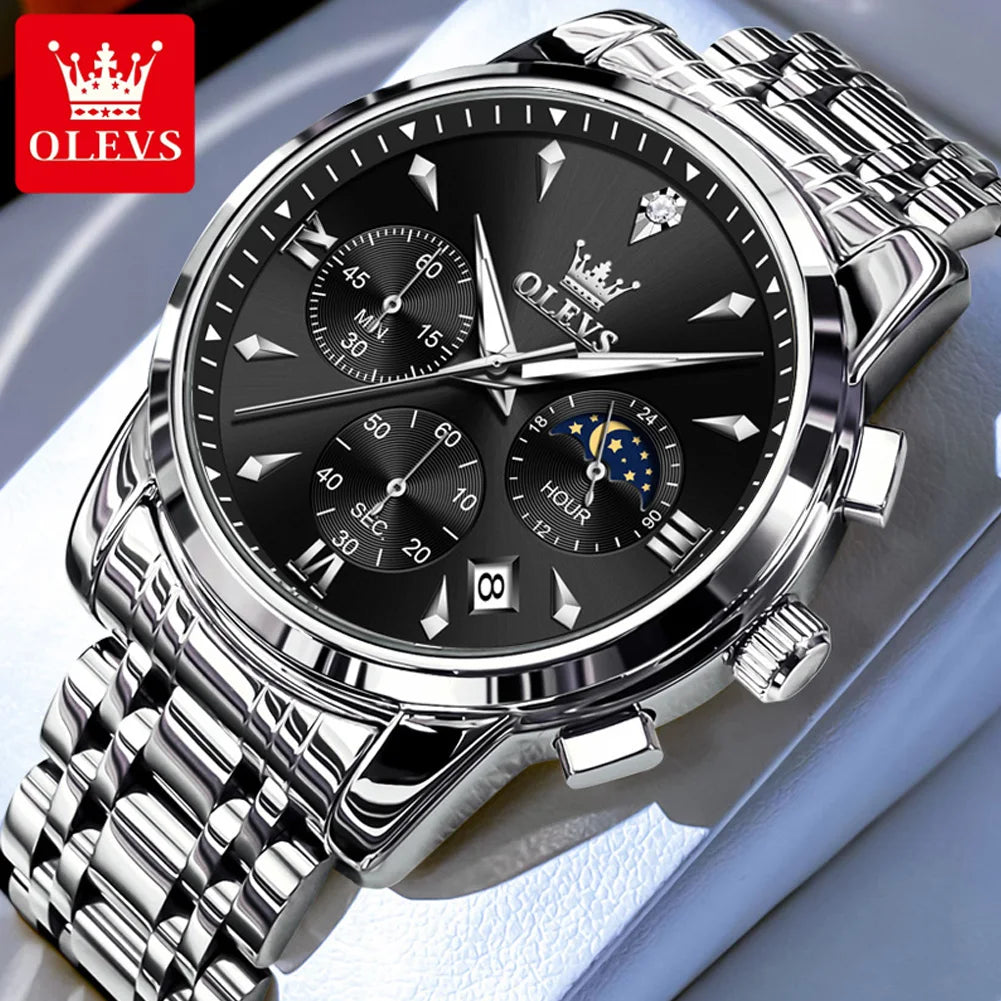 olevs luxury chronograph men's watch