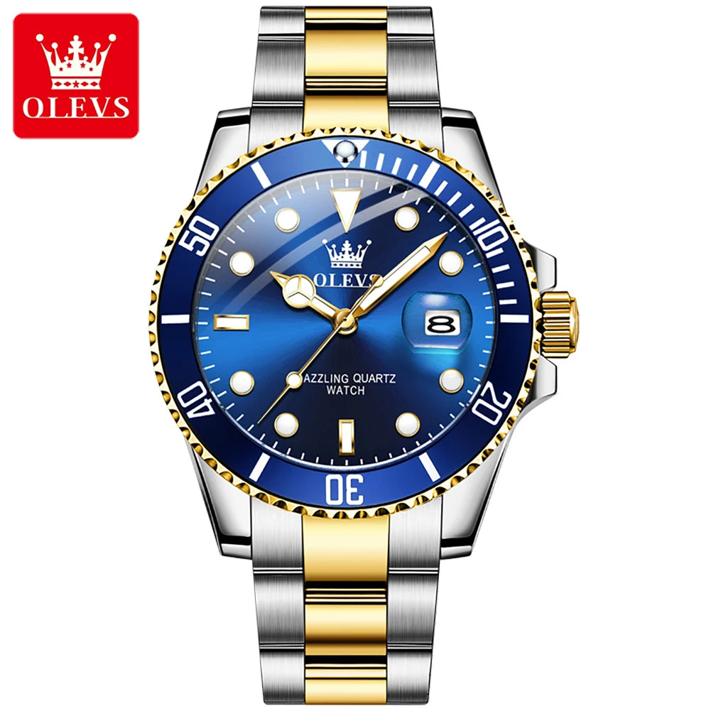 olevs luxury men's quartz waterproof eatch