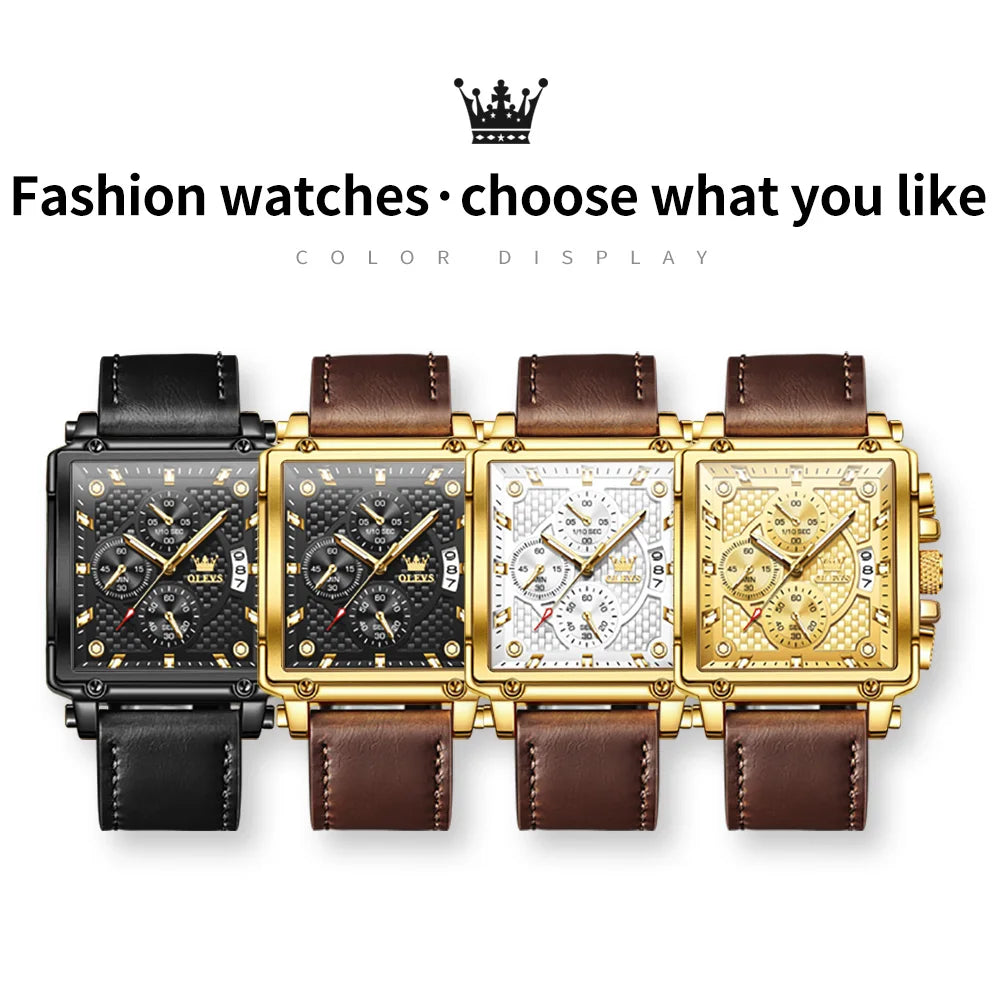 olevs 9925 casual square watch