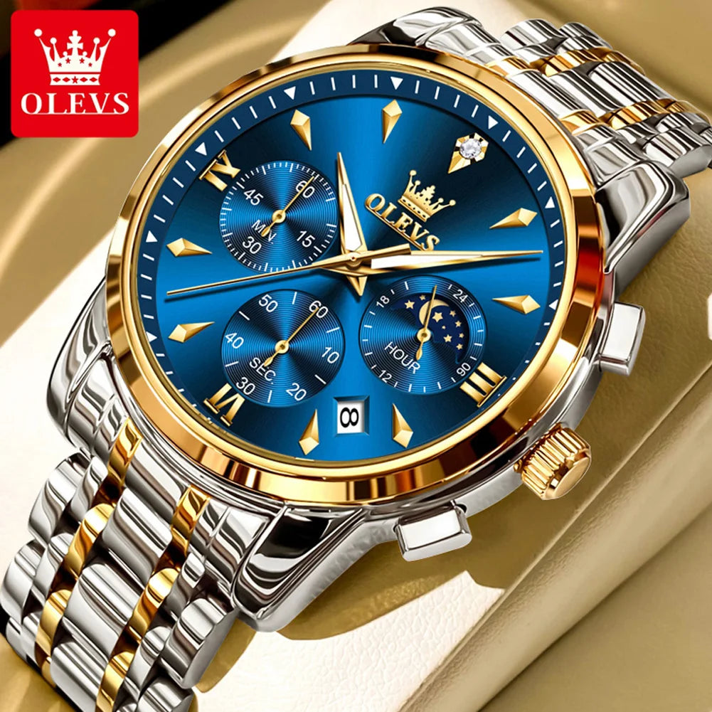 olevs luxury chronograph men's watch