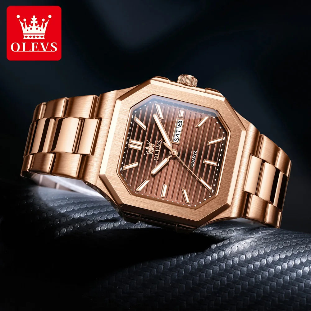 OLEVS fashion steel Quartz Men's watch