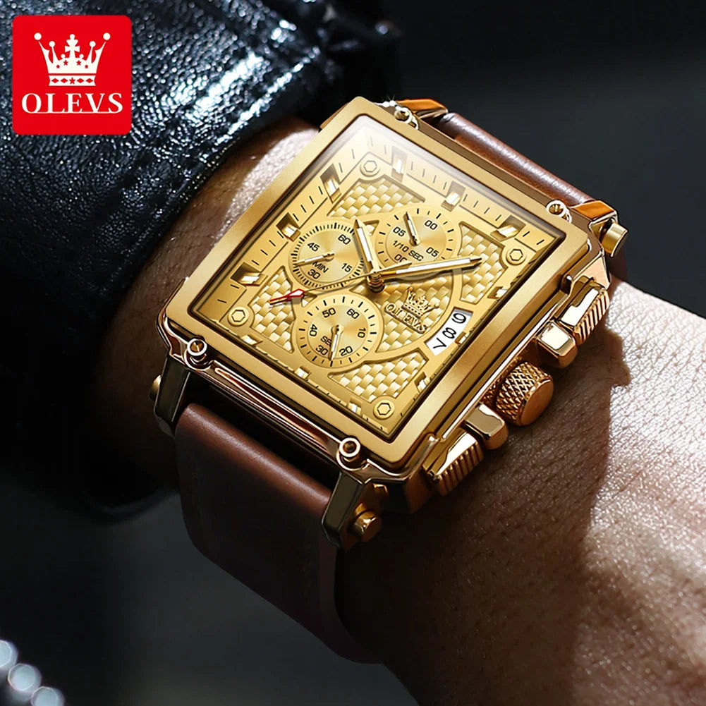 olevs 9925 casual square watch