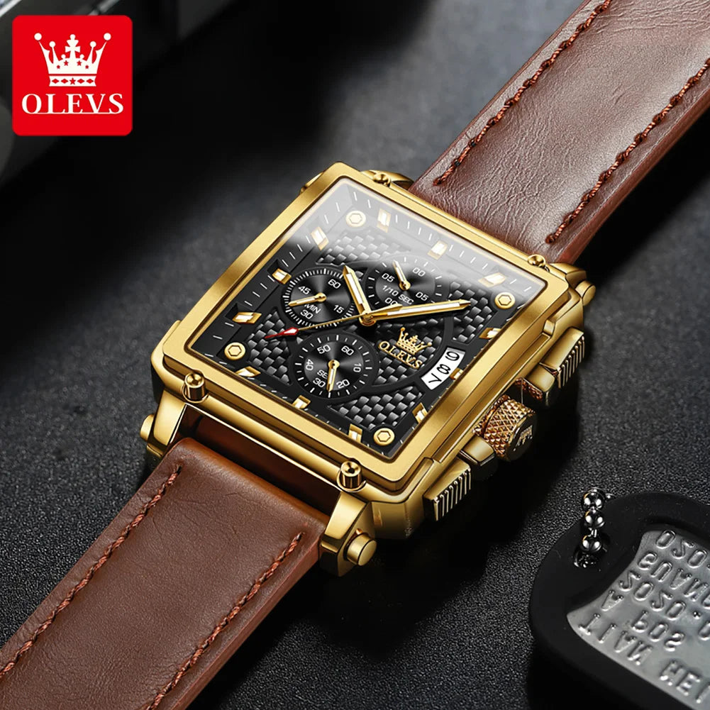 olevs 9925 casual square watch