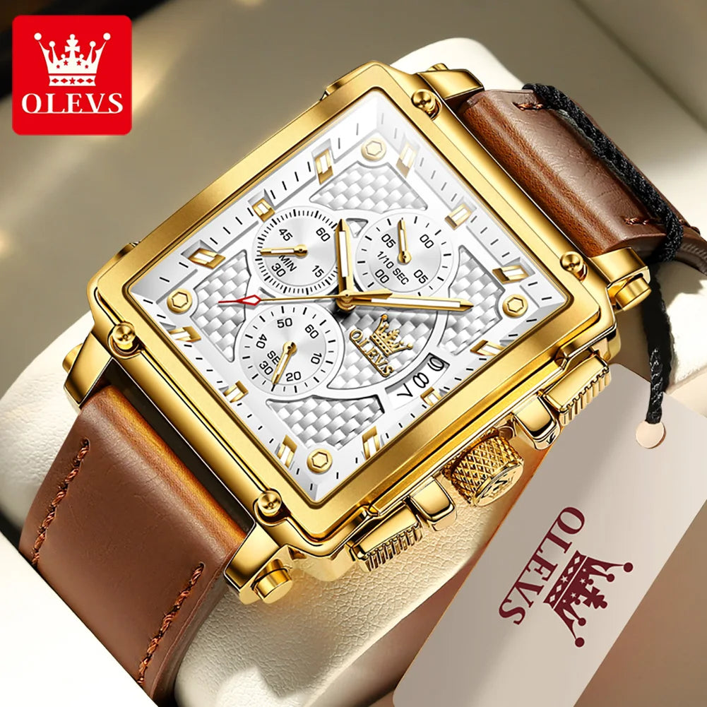 olevs 9925 casual square watch