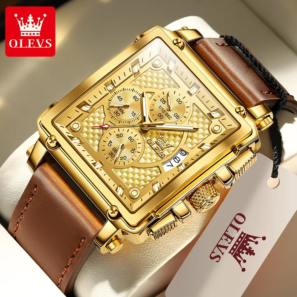 olevs 9925 casual square watch