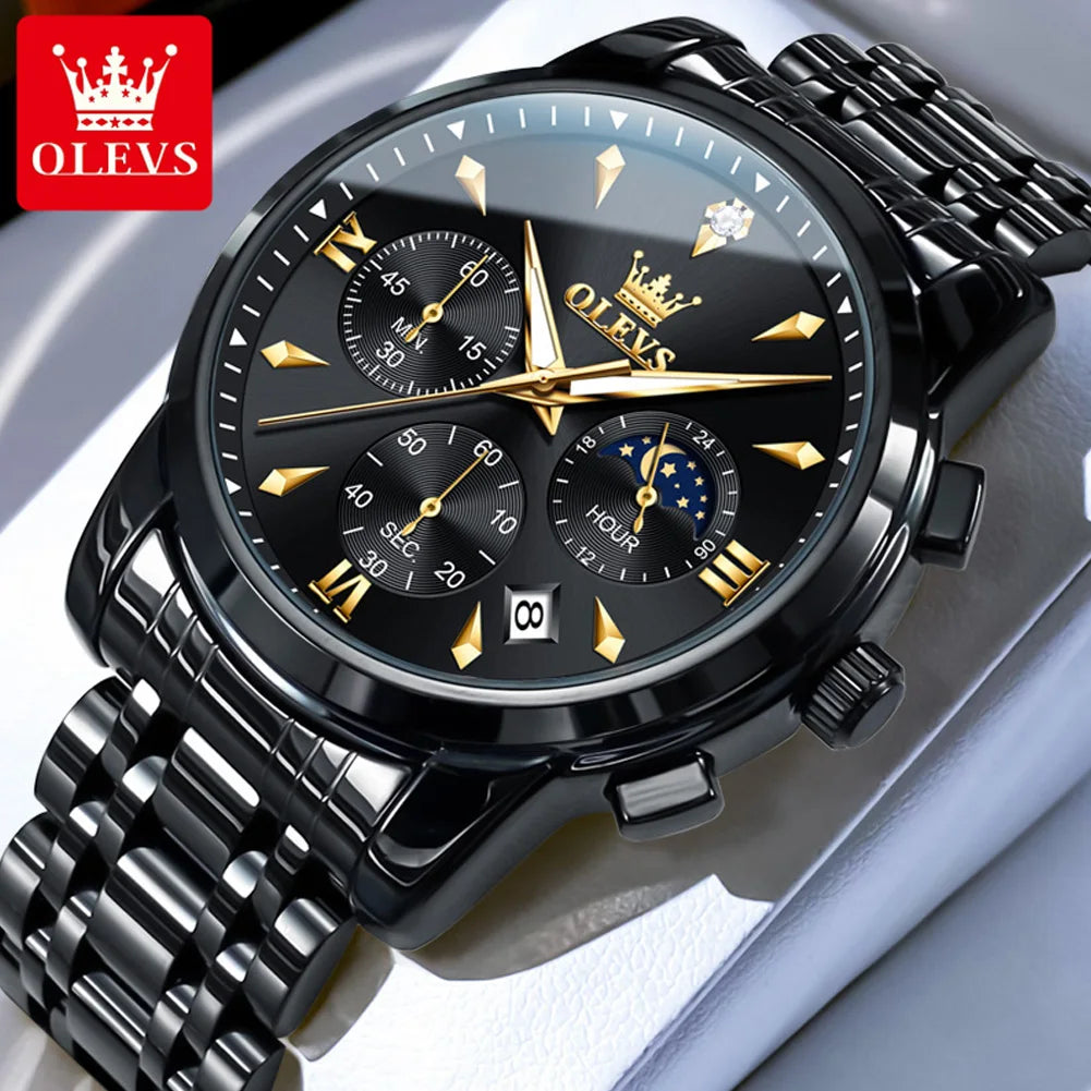 olevs luxury chronograph men's watch