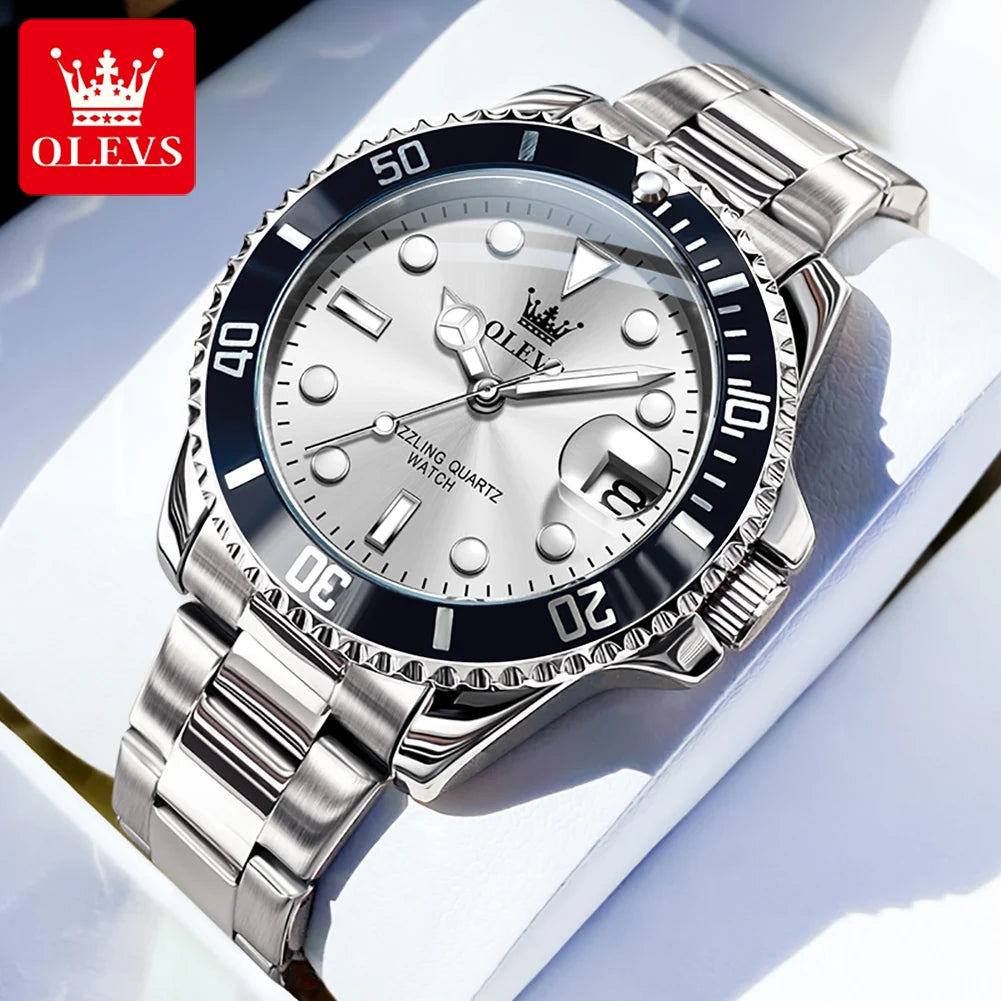 olevs luxury men's quartz waterproof eatch