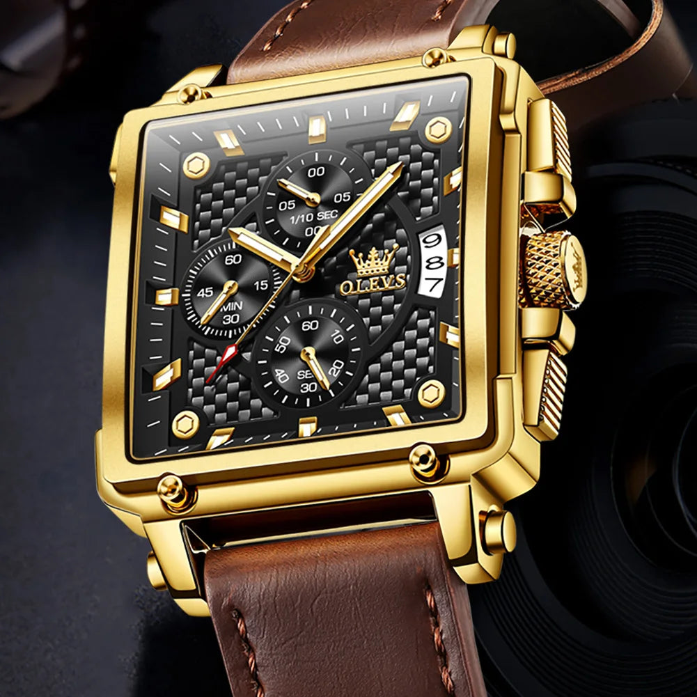 olevs 9925 casual square watch
