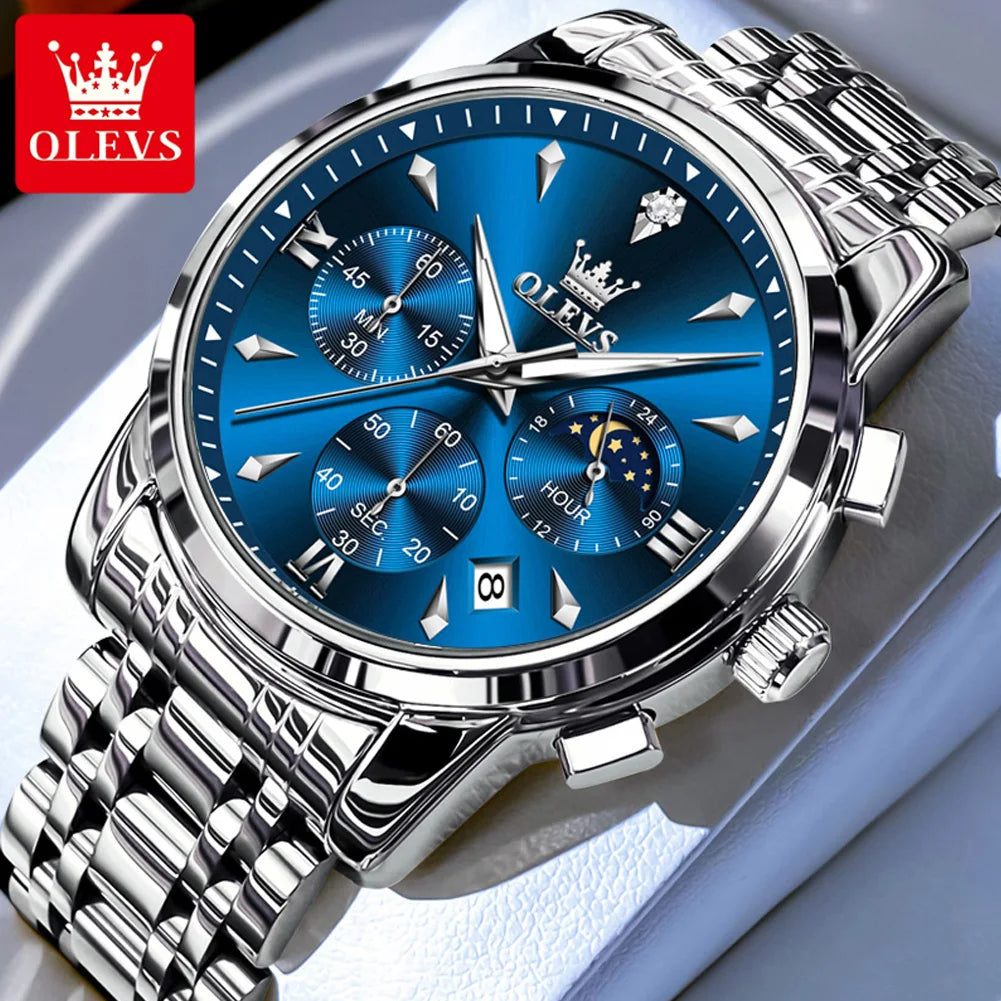 olevs luxury chronograph men's watch