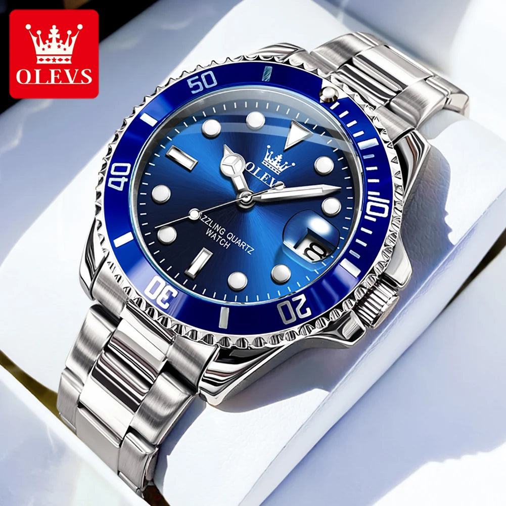 olevs luxury men's quartz waterproof eatch