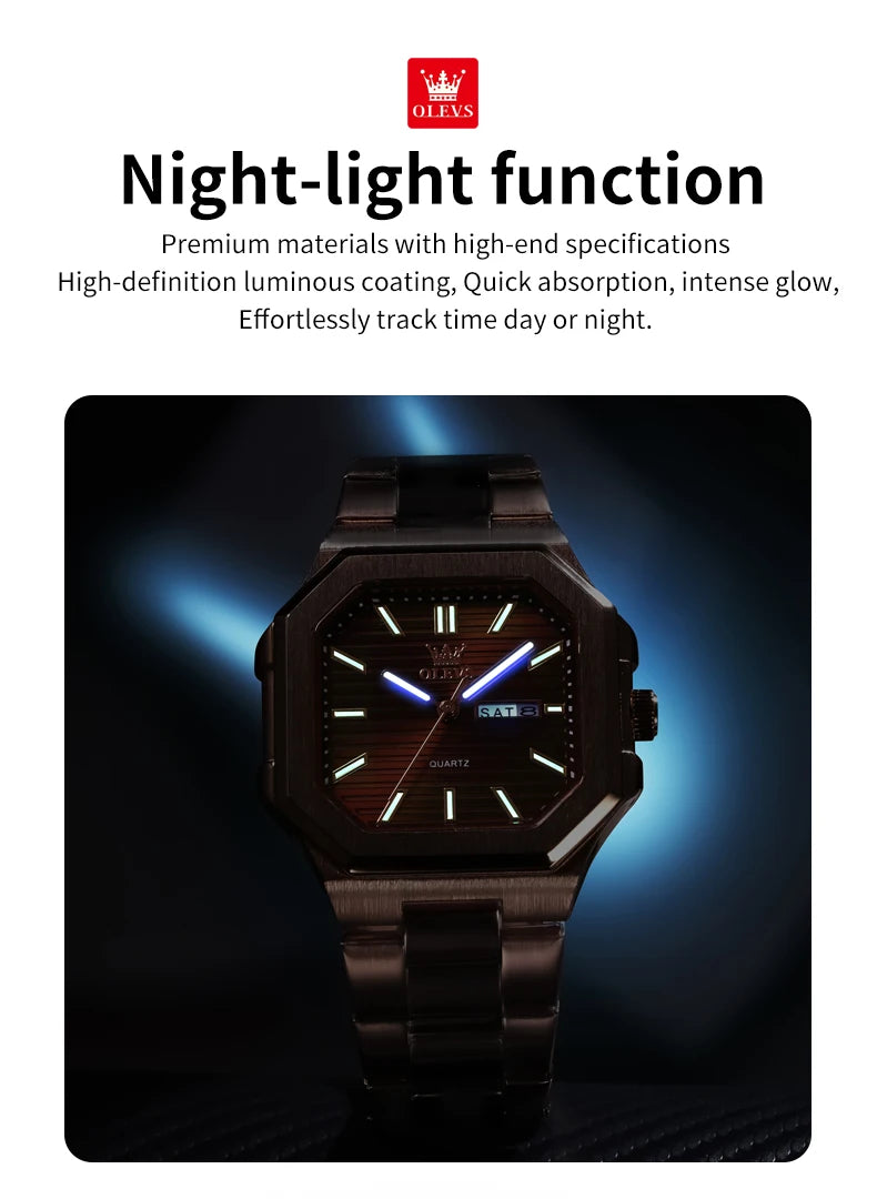 OLEVS fashion steel Quartz Men's watch